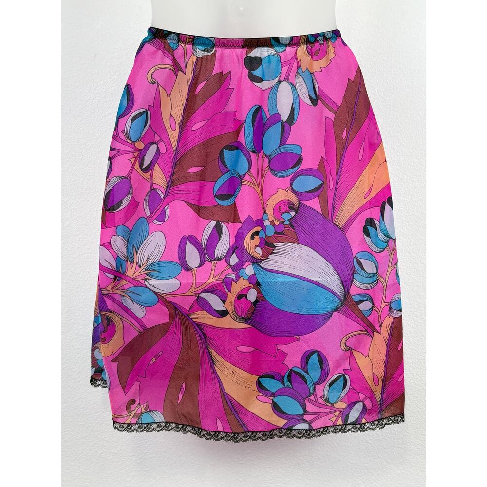 Vintage 60s BALI 4613 Abstract Psychedelic Mod Floral Retro Mini Half Slip M - Picture 3 of 6